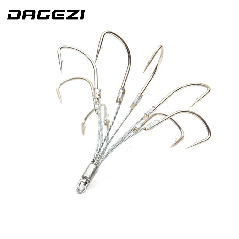 DAGEZI 5 шт./лот 5#6#8# рыболовный крючок из высокоуглеродистой стали тройные Крючки рыболовные снасти большое рыболовное оборудование