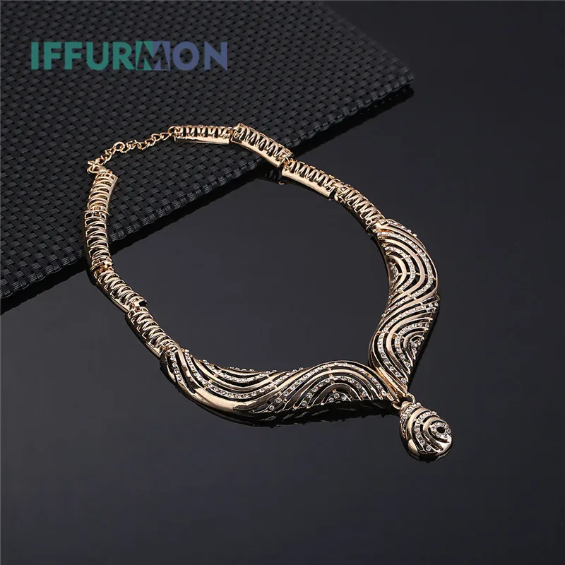 IFFURMON Luxury Wedding African Beads Jewelry Sets for Women FashionNigerian Costume Gold Color Jewellery Set Accessories | Украшения и