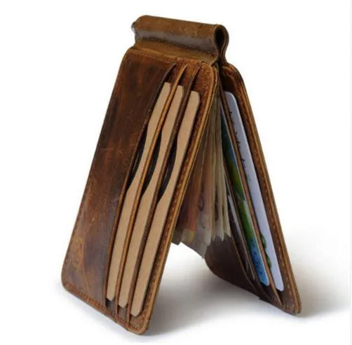 Кошелек из натуральной воловьей кожи в стиле ретро для мужчин и женщин