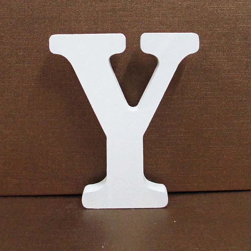 Y 1pc 8cm 0-9 A-Z Free Standing White Wooden Numbers Letters Personalised Word Name Design Creative Art Craft Wedding Home Decor - Цвет: Y