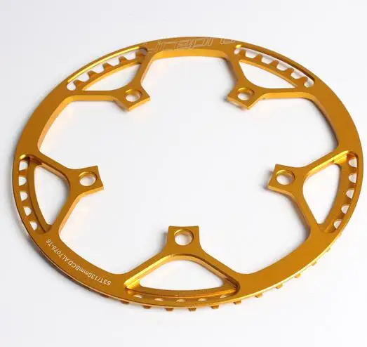 53T gold chainring Litepro шатун цепи 130 BCD складной велосипед BMX односкоростная цепь колеса AL7075 170 мм Crank 130bcd зуб 45T 47T 53T 56T 58T - Цвет: 53T gold chainring