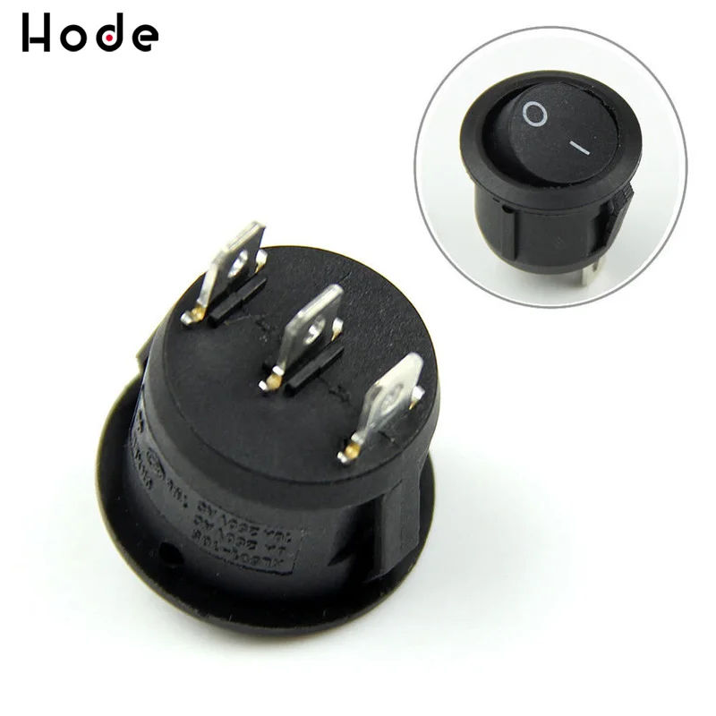 5 шт. Диаметр маленькие круглые лодка Кулисные Переключатели мини круглый черный