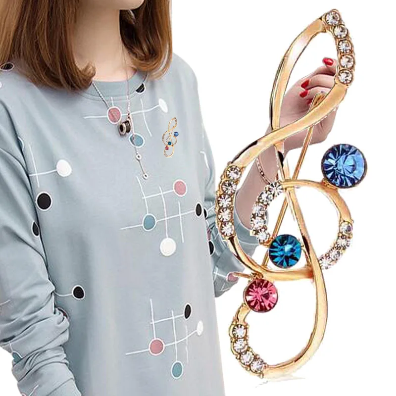 Блестящая Хрустальная музыкальная брошь-ножка для женщин очаровательные