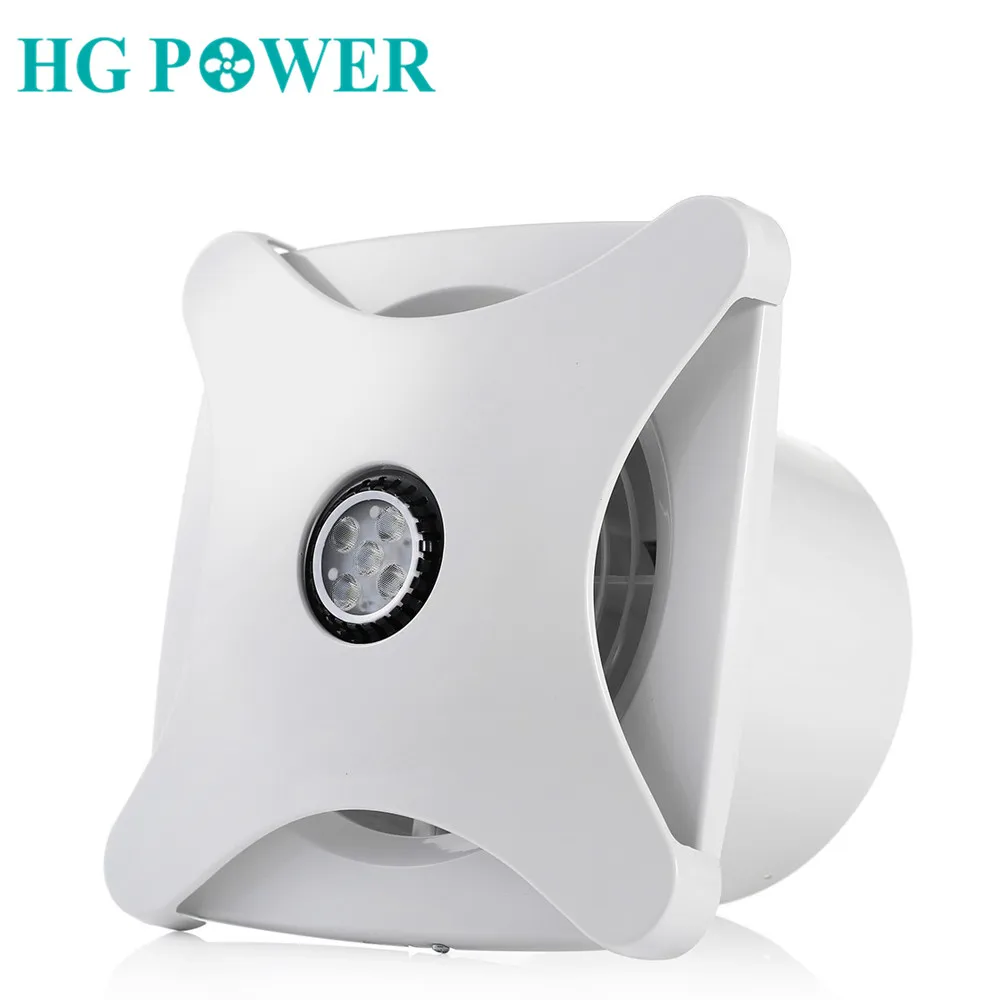 

6" Silent Exhaust Fan with LED Light Ceiling Wall Window Air Extractor for Bathroom Kitchen Hood Ventilation Outlet 220V 110V