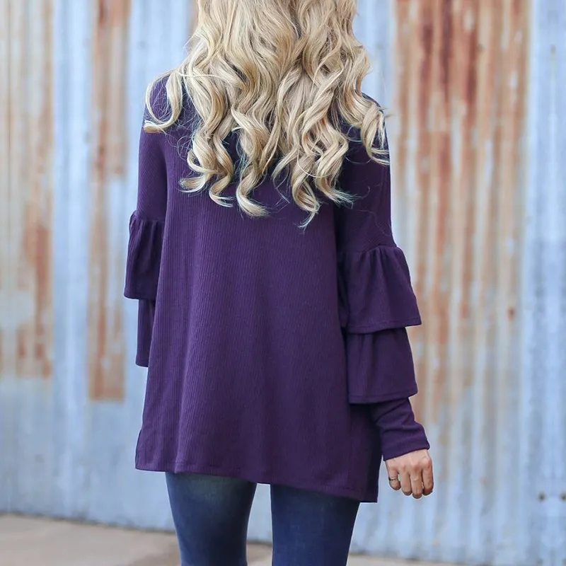 2017 Autumn Women Cardigan Casual Loose Solid Blouses Shirts Ladies Elegant Ruffles Long Sleeve Irregular Hem Blusas Outerwear |