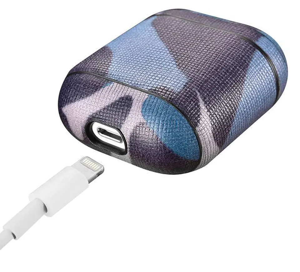 Камуфляжный кожаный чехол для наушников для Apple Airpods, крутые аксессуары, пыленепроницаемый защитный чехол, Bluetooth, чехол для наушников, Декор