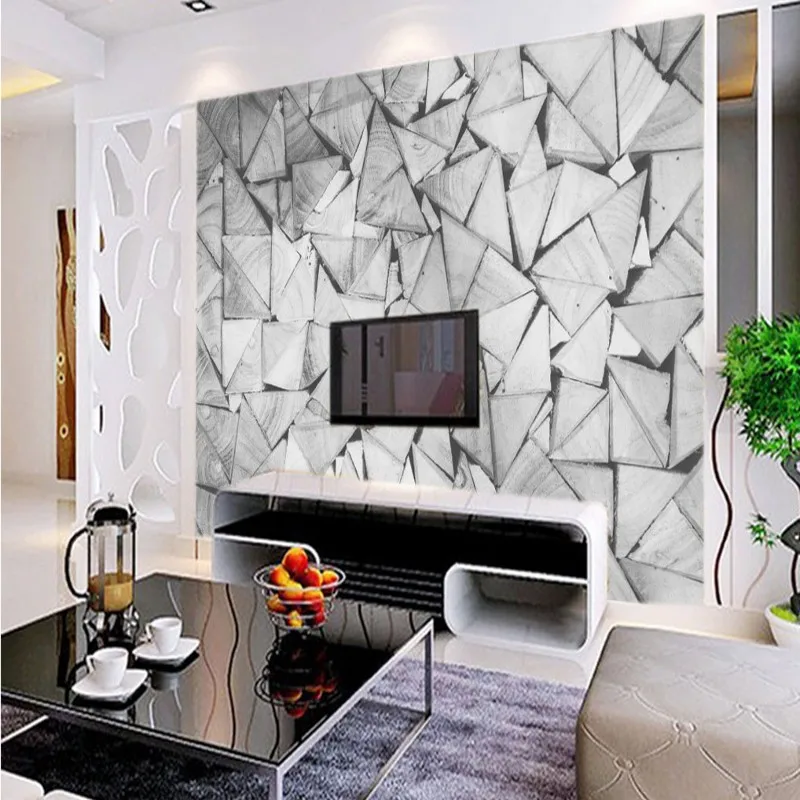 Черно-белая европейская креативная 3d-треугольная настенная бумажная 3d-бумага Jane