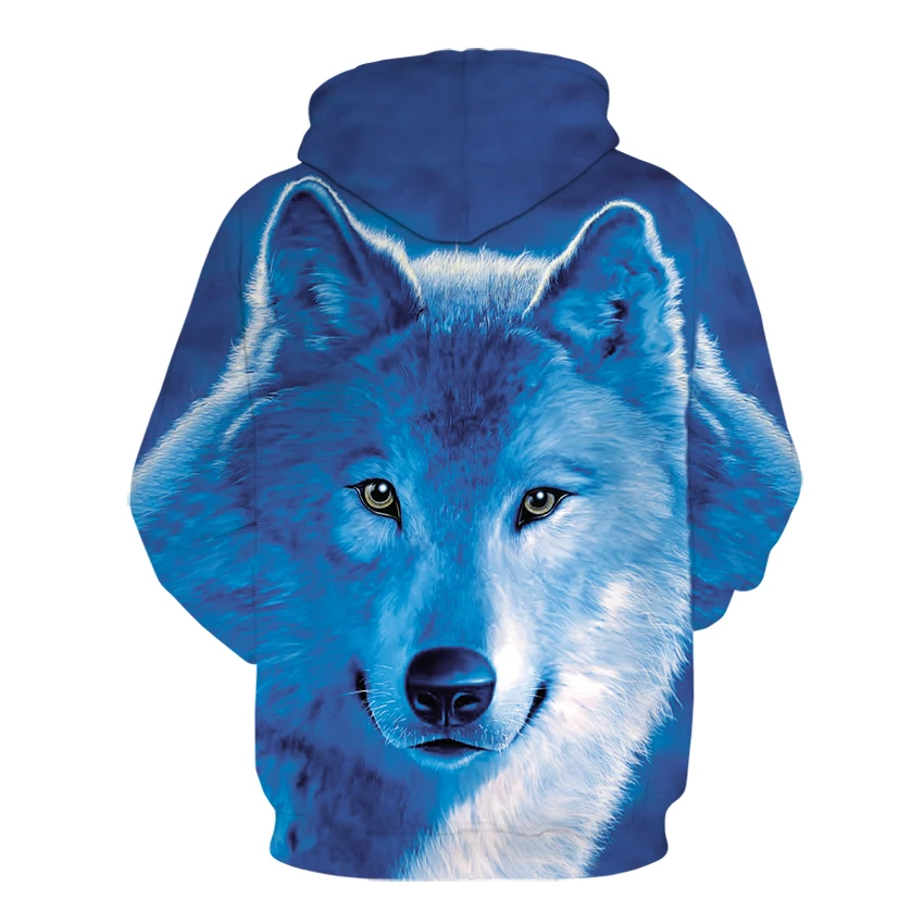 Brand Clothing Men's Hooded 3D Wolf Hoodies Men Sweatshirts High Quality Pullover Novelty Male Slim Tops Coat | Мужская одежда