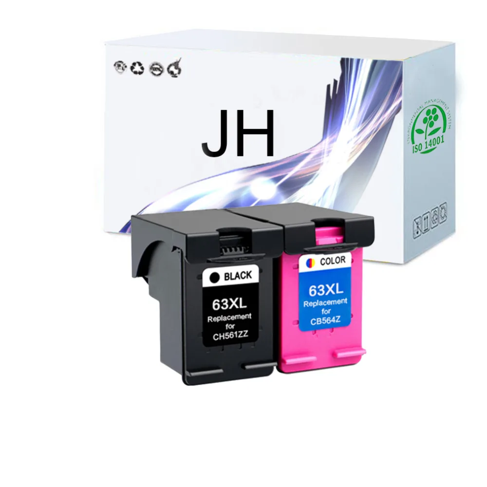 Картриджи чернильные JH 2PK 63 63XL совместимые с принтером HP Deskjet 1110 1112 2130 2131 2132 2133 2134