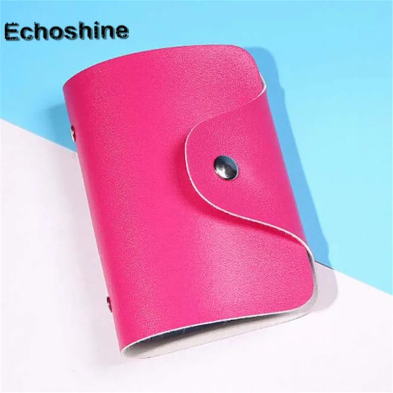 hot pink Отличное качество Для мужчин и Для женщин кожа кредитной держатель для карт Бизнес Футляр для карт& ID кошельки 24 карты подарок по оптовой цене, A9 - Цвет: hot pink
