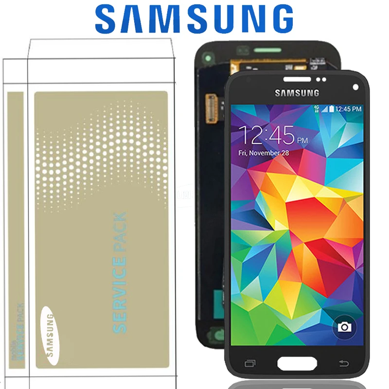 Оригинальный 4 5 &quotSuper AMOLED для SAMSUNG Galaxy S5 Mini G800 G800F G800H дисплей с кодирующий