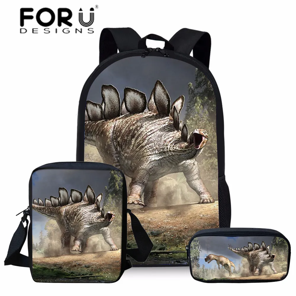 FORUDESIGNS/школьные сумки для мальчиков 3D Стегозавр с принтом динозавра школьная