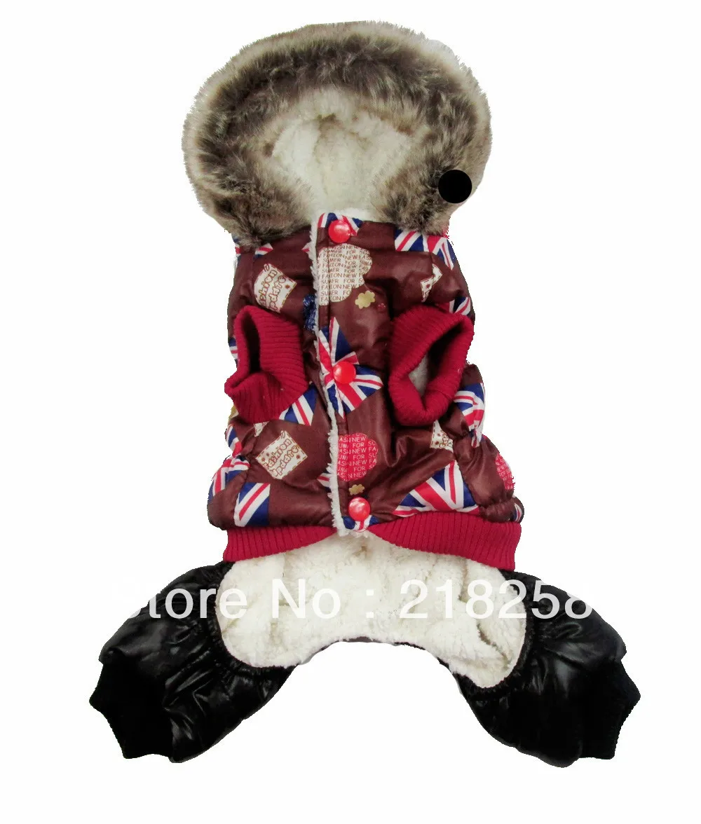Retail Coffee UK Flag Printing Pet Dogs Winter Coat Thickness Warm New Clothing For Dog | Дом и сад