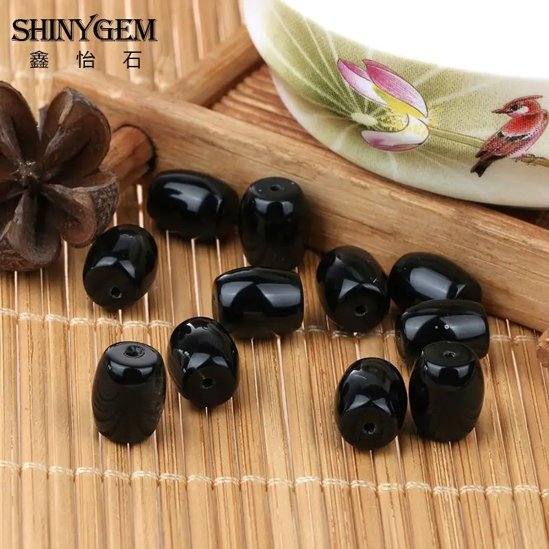 Горячая Распродажа натуральный камень Овальный бисер ограненный черный оникс