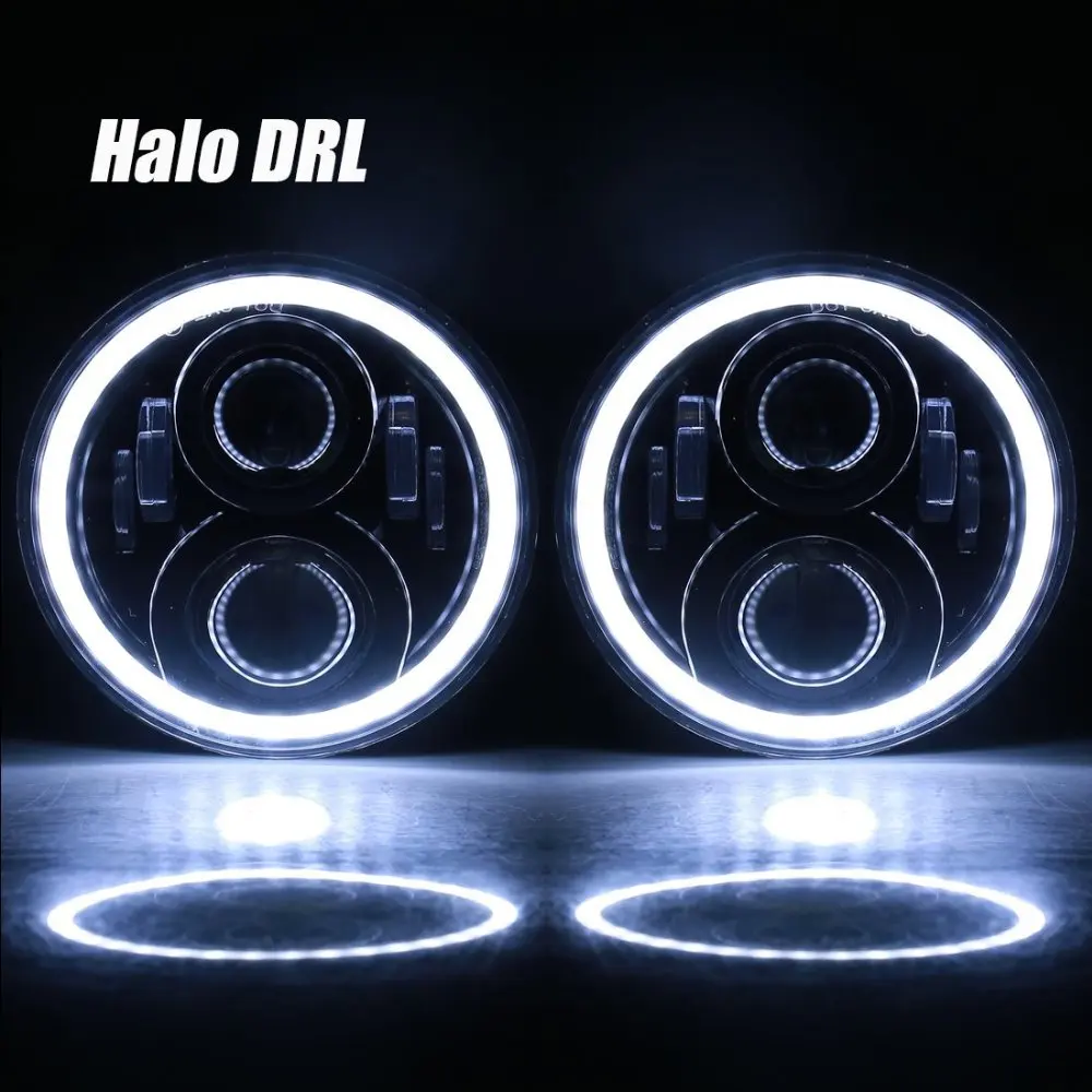 Светодиодные фары 120 Вт 7 дюймов для Hummer H1 H2 DRL Halo Jeep Wrangler TJ JK & Unlimited 1997 2018 2 шт.|angel