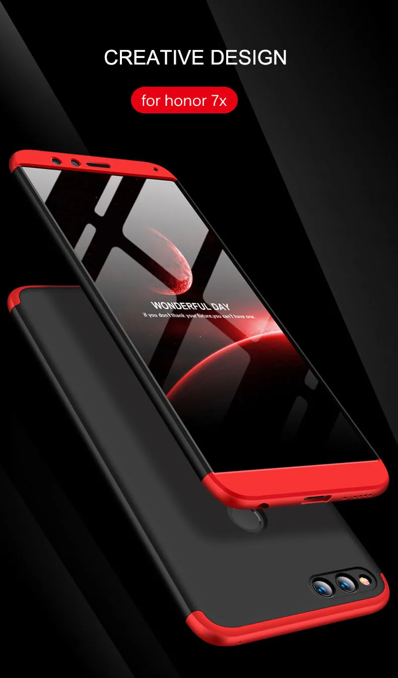 Чехол 3 в 1 для huawei 7x360 Полное покрытие матовый чехол для телефона Fuda Capa на Honor 7X360 Защитный чехол для Honor7x чехол для телефона
