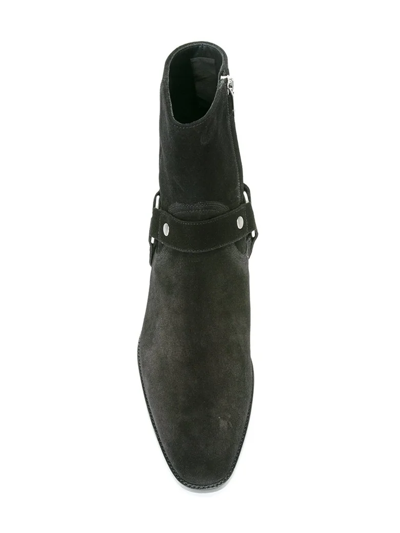 Мужские Винтажные ботинки челси черные мотоциклетные в западном стиле роскошная