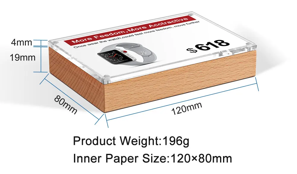 120x80mm Настольный держатель этикеток деревянный держатель ценника имя карты бирка фоторамка - Цвет: 120x80mm