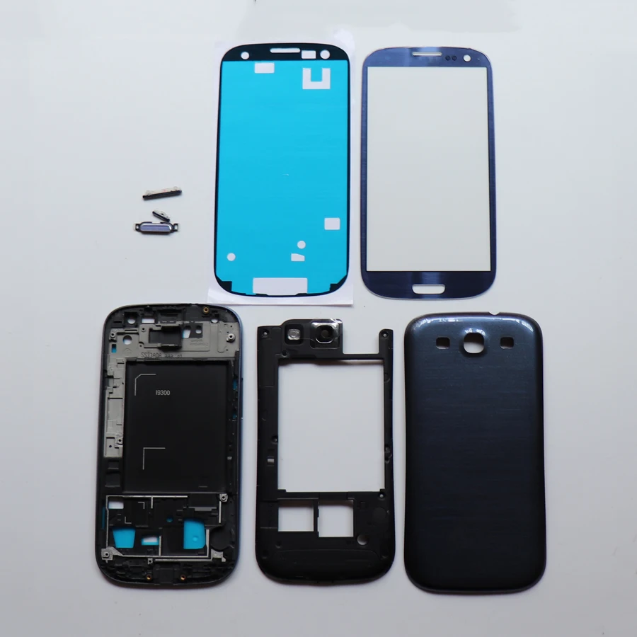 Новый Полный комплект для корпуса samsung galaxy s3 i9300 9300i + средняя рамка задняя крышка