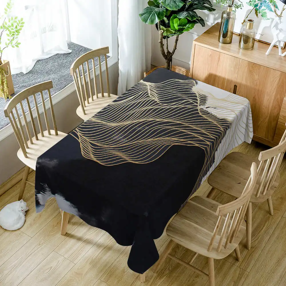 Style D 150 см* 300 прямоугольная скатерть белый Эйфелева башня узор моющиеся полиэстер хлопок обеденный стол ткань для свадебного банкета - Цвет: Style D