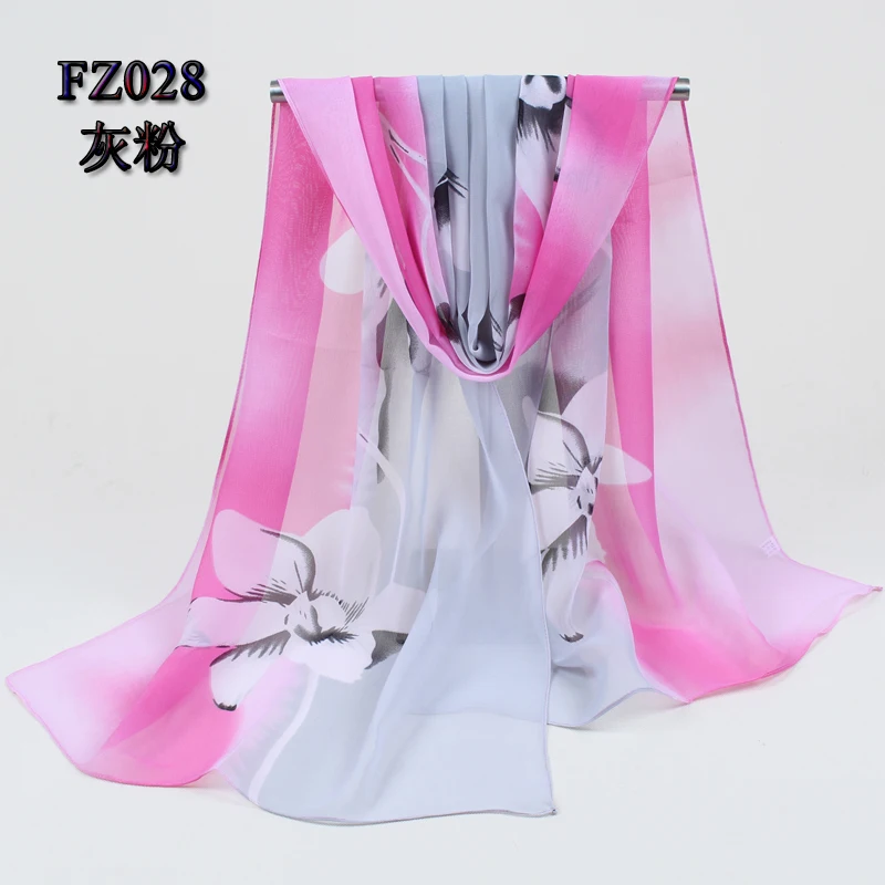 FZ028 Gray pink Cachecol, новинка, модный стиль, полиэстер, шифон, шелк, шарфы для женщин, повязка на голову, солнцезащитная, весна-осень, аксессуары, платок fq013 - Цвет: FZ028 Gray pink