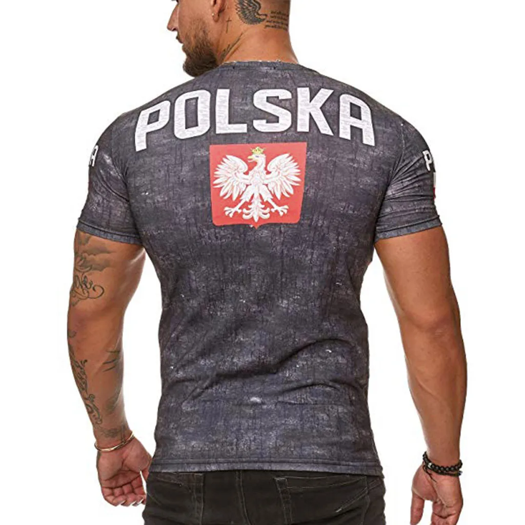 Мужская футболка с круглым вырезом и 3D принтом градиентом|Мужские футболки| |