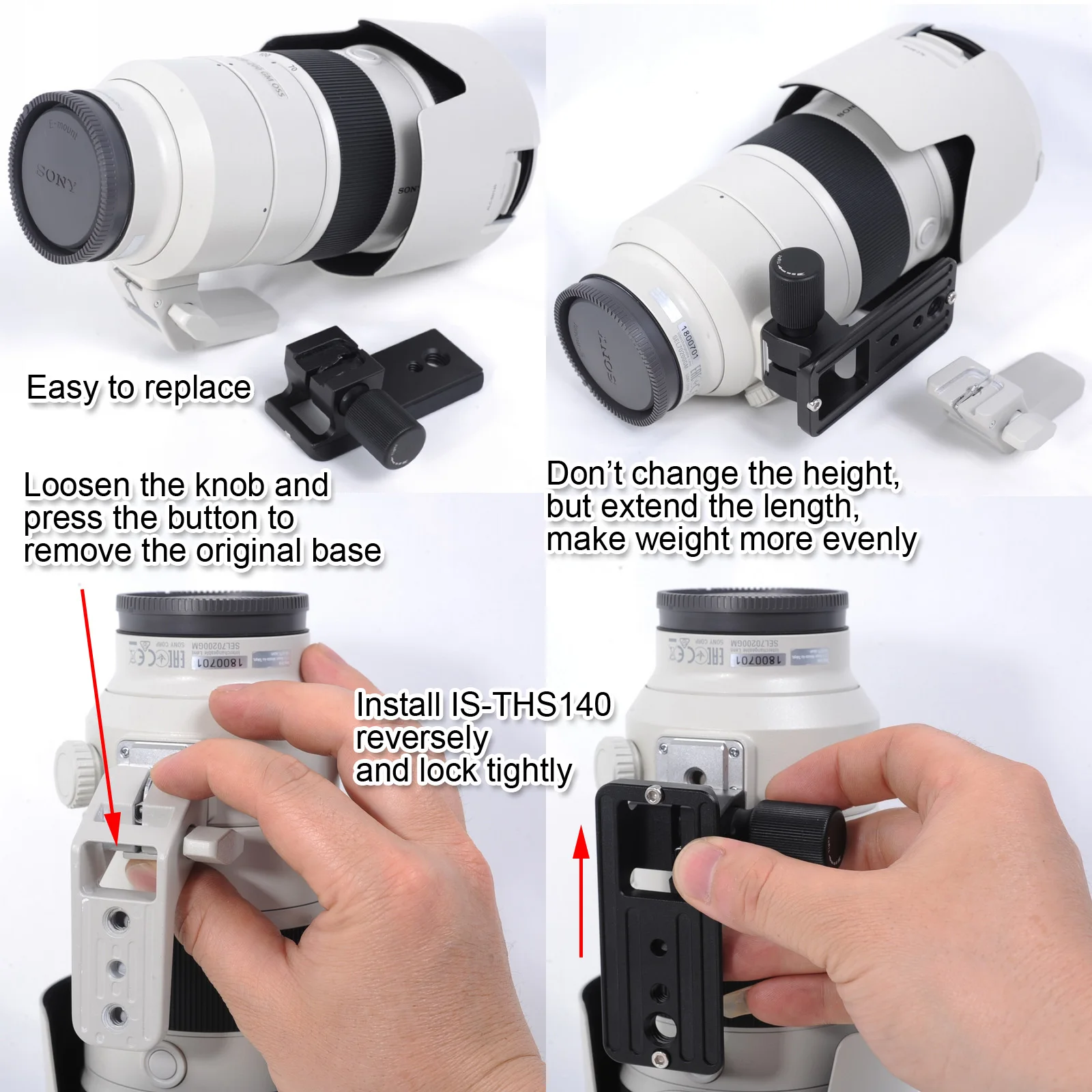 Опорное кольцо для объектива штатив Сменное основание Подставка Sony FE 70 200/2.8GM OSS 100
