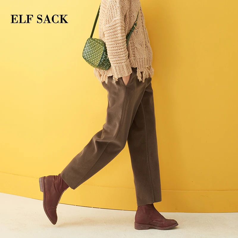 Женские брюки ELFSACK повседневные однотонные широкие до щиколотки на плоской