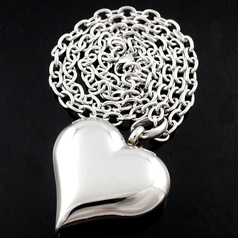Женское ожерелье с сердечком романтичное из нержавеющей стали серебряным