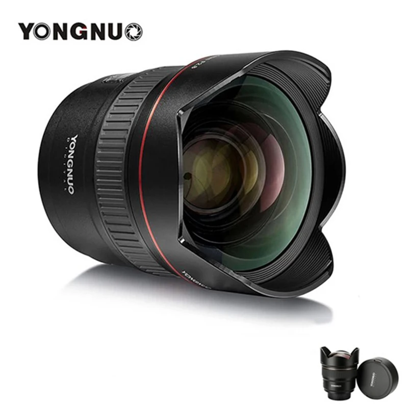 Объектив камеры Yongnuo 14 мм F2.8 для Canon EOS 700D Nikon D5300 YN14mm F2.8N ультра-широкоугольный