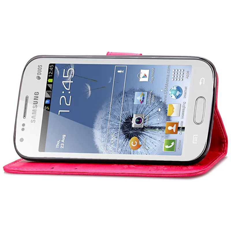 Кожаный чехол бумажник с откидной крышкой для Samsung Galaxy S Duos GT S7562 7562 тренд Plus S7580 S7582