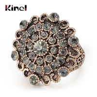 kinel original design luxury vintage wedding rings for women boho punk gray crystal turkish jewelery bague femme 2019 new