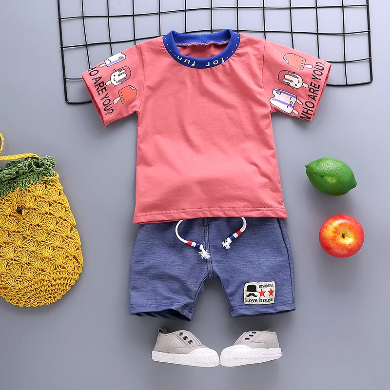 Комплект летней одежды с надписью для маленьких мальчиков новинка 2019 года