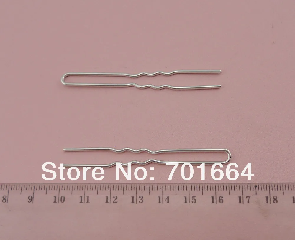 

30PCS 1.2mm*6.5cm length waved U shape silver finish plain metal hair fork sticks at nickle free and lead free,Bargain for Bulk