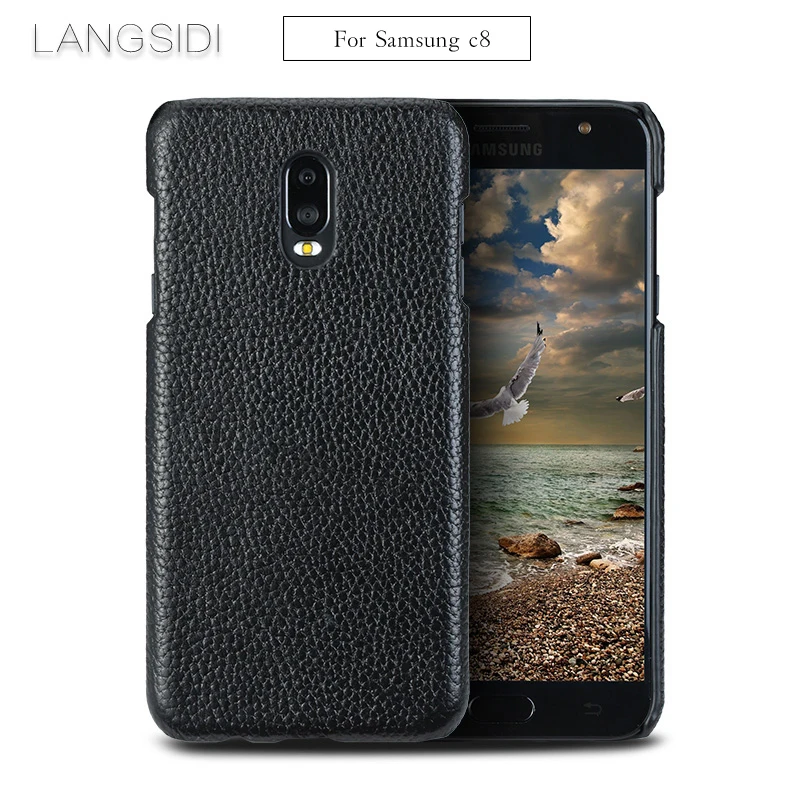 

Чехол-накладка для Samsung Galaxy C8, из натуральной телячьей кожи