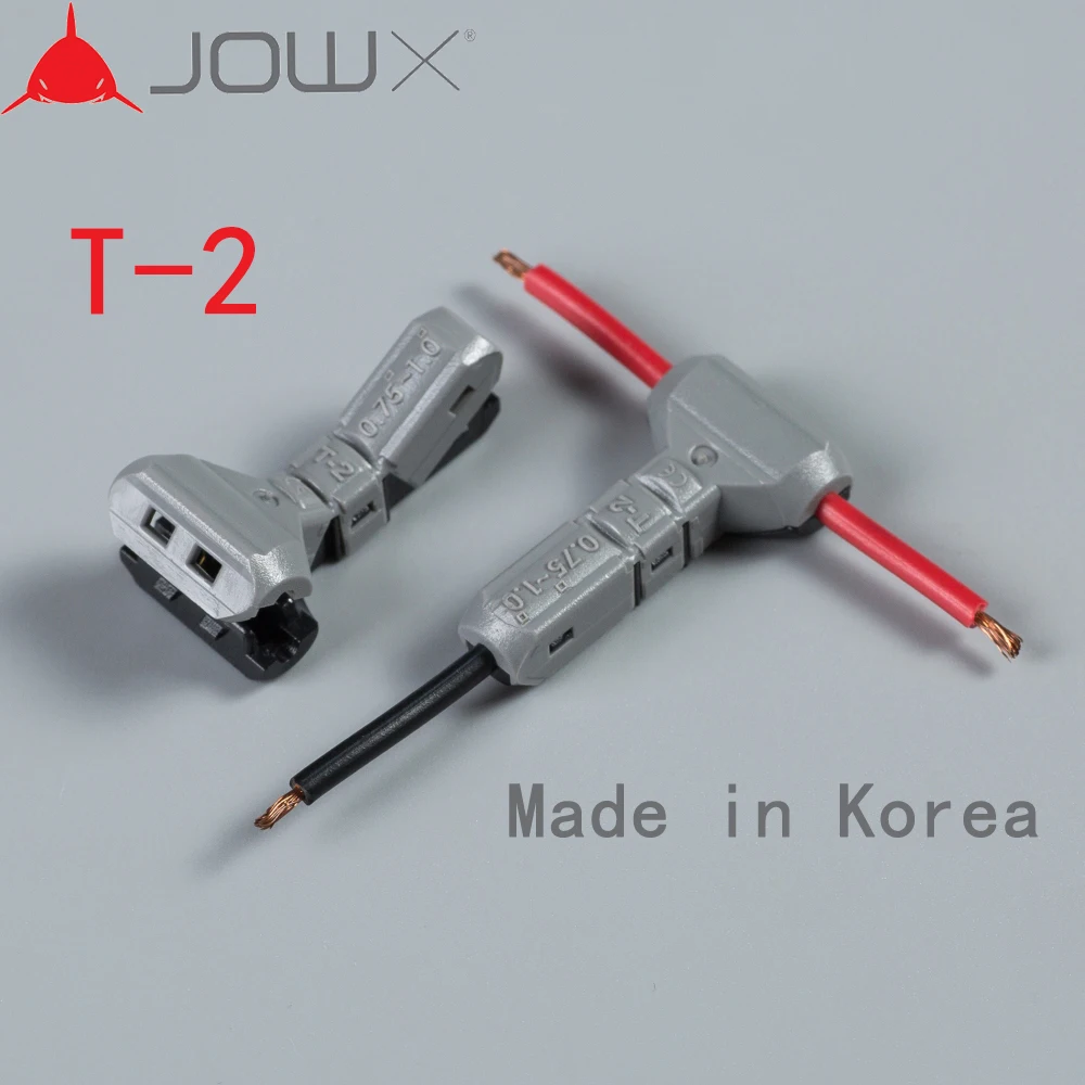 

JOWX T-2 10PCS 18AWG 0.75sqmm Car Connectors Terminals Non-stripped T Type Wire Cable Connector Joint Quick Splice Crimp