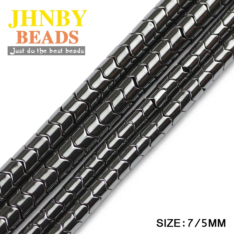 Бусины JHNBY Gear из черного гематита 7/5 мм геометрические бусины натурального камня