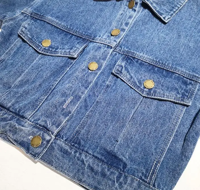 

Girls Streetwear Denim Jacket Loose Casual Plus Size Print Pattern Long Sleeve Jeans Jacket modis Coat for Cool Girls Y1779