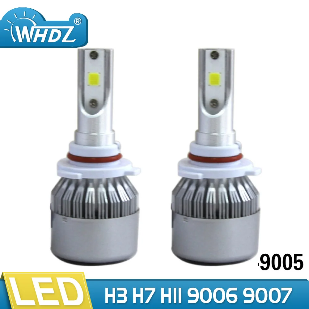 WHDZ TC6 светодиодный фары для автомобиля с COB чип 9005 Conversion kit 75W/8000LM 6500K H4 H7 головные