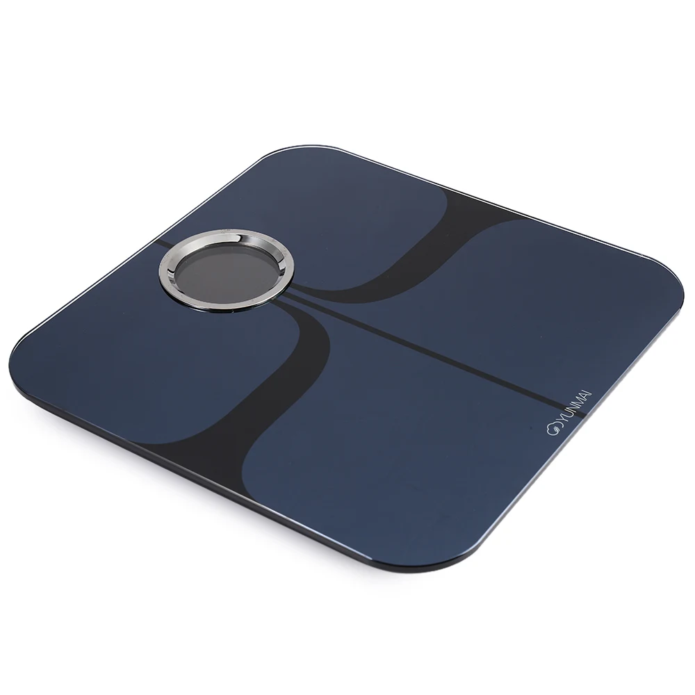 Black YUNMAI Premium M1301 Smart Body Fat Scale Bluetooth 4,0 приложение контроль композиции тела монитор 4,0 дюймов светодиодный экран - Цвет: Black