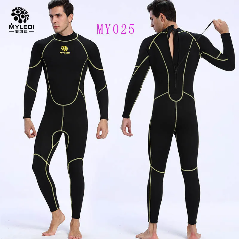 3 мм мужской длинный рукав цельный костюм для дайвинга теплый толстый