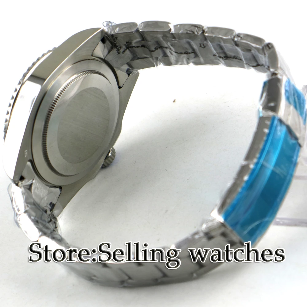 Часы мужские белые стерильные с застежкой и сапфировым стеклом 43 мм|Мужские