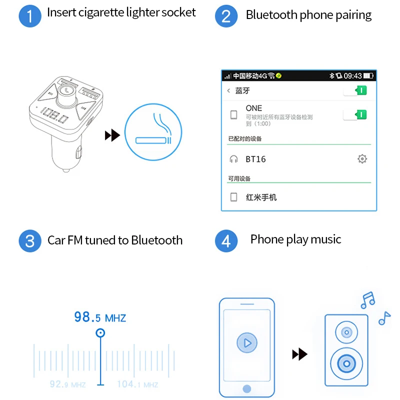 Автомобильный MP3-плеер, прикуриватель, USB, Bluetooth, fm-передатчик, телефон, гарнитура, зарядное устройство, радио, комплект, беспроводной, двойной, авто аксессуары