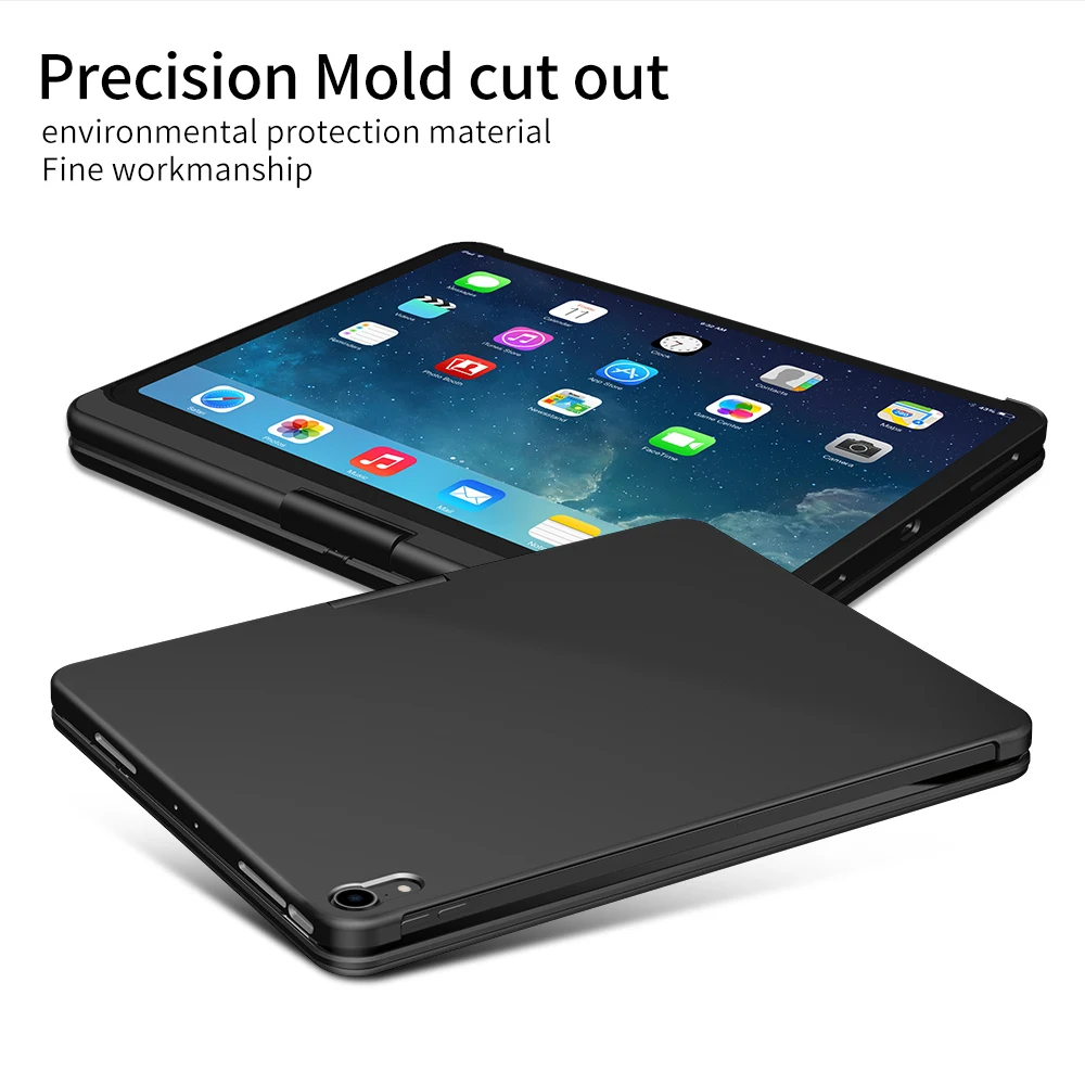Чехол для ipad pro 11 дюймов с беспроводной Bluetooth-клавиатурой вращающаяся на 360