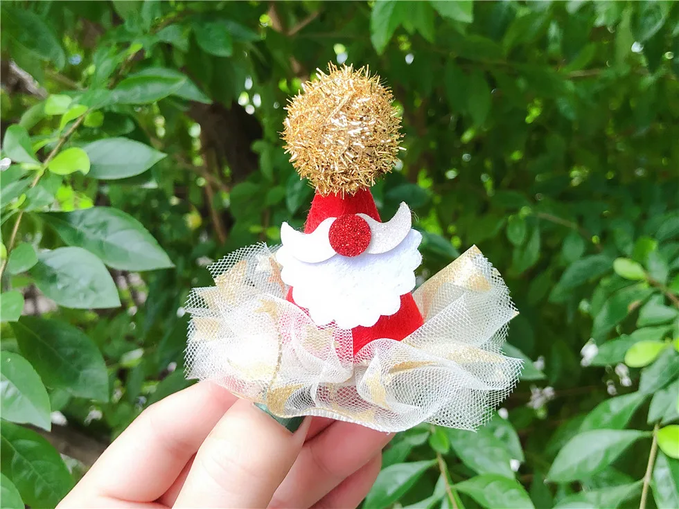 

10pcs Fashion Glitter Antlers Hat Hairpins Solid Pom Pom Party Cap Hair Clips XMAS New Year Headwear Boutique Hair Accessories
