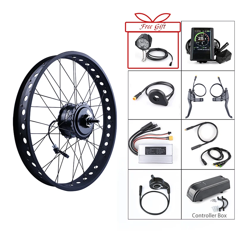 Fat, фара для электровелосипеда в Bafang 48V 750W задний 2" 26" Электрический мотор эпицентра деятельности колеса Электрический велосипед Conversion Kit DIY DC Кассетный мощный снеговой велосипед двигателя