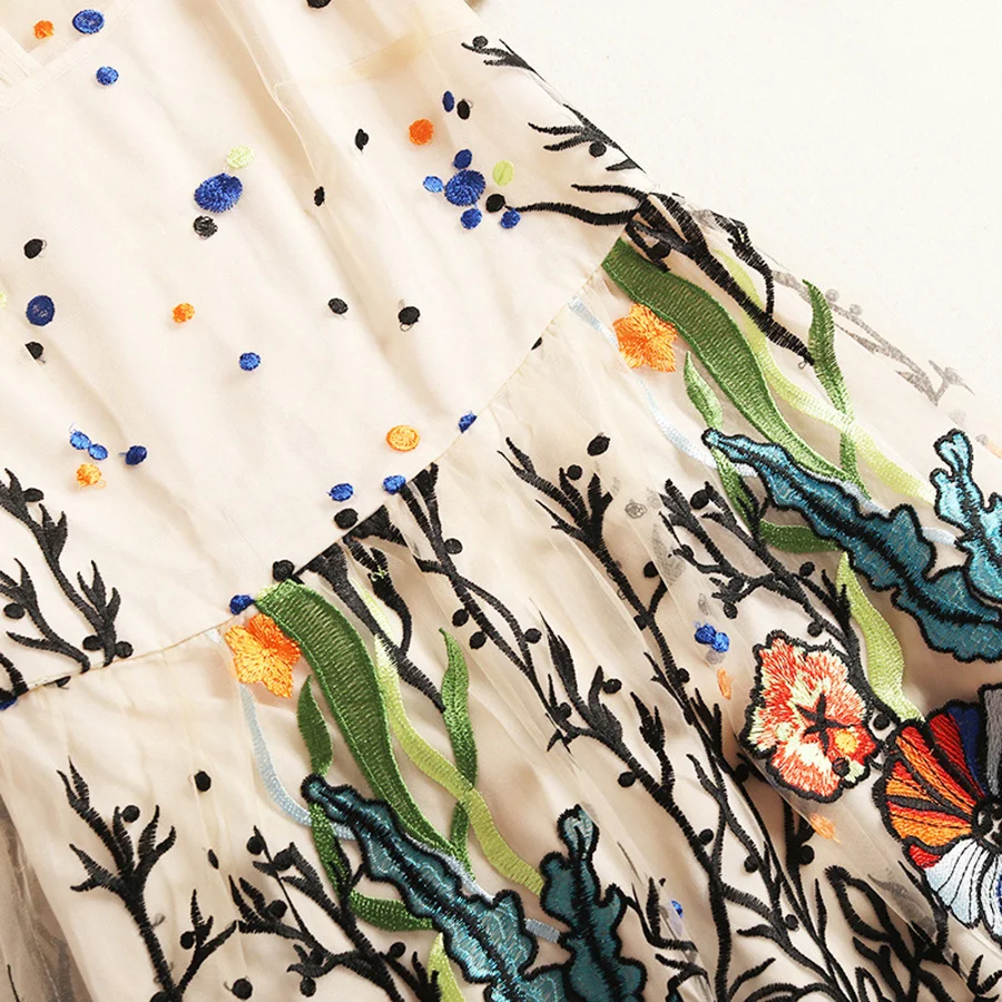 AELESEEN Роскошные вышивки Vestido платья 2019 новые летние модные женские туфли с