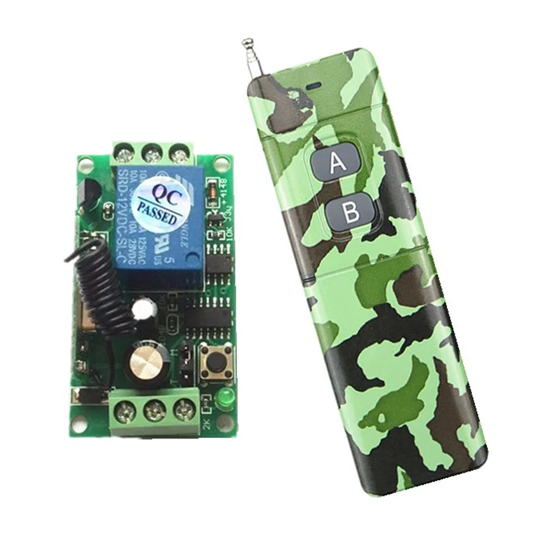 DC 12 В 2 канала 2262, ev1527 чип беспроводной пульт дистанционного управления переключатель приемник + камуфляжные передатчики цвета приборы ворота гаража двери
