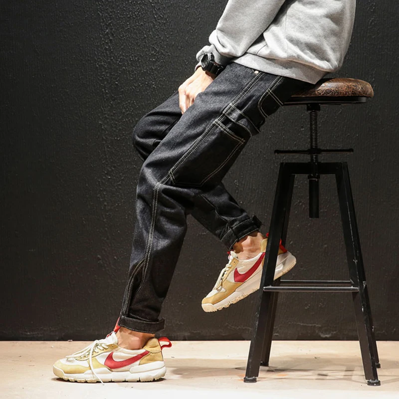 Для мужчин s выбран зауженные джинсы карандаш Штаны пот Джоггеры мужские уличные