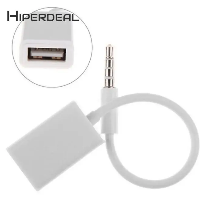 Кабель-переходник HIPERDEAL с разъемом AUX для штекера 3 5 мм USB 2 0 Автомобильный MP3